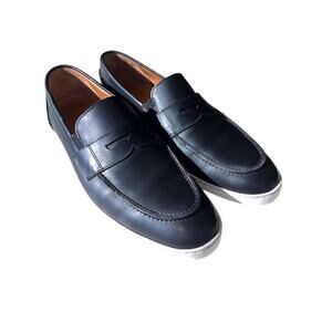 Allen Edmonds Black Randolph Penny Loafer Sneakers White Rubber Soles 9.5D